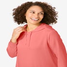 Longer-Length Hoodie Sweatshirt. image number null