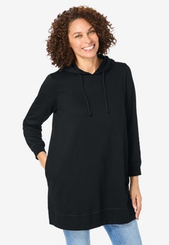 Longer-Length Hoodie Sweatshirt.
