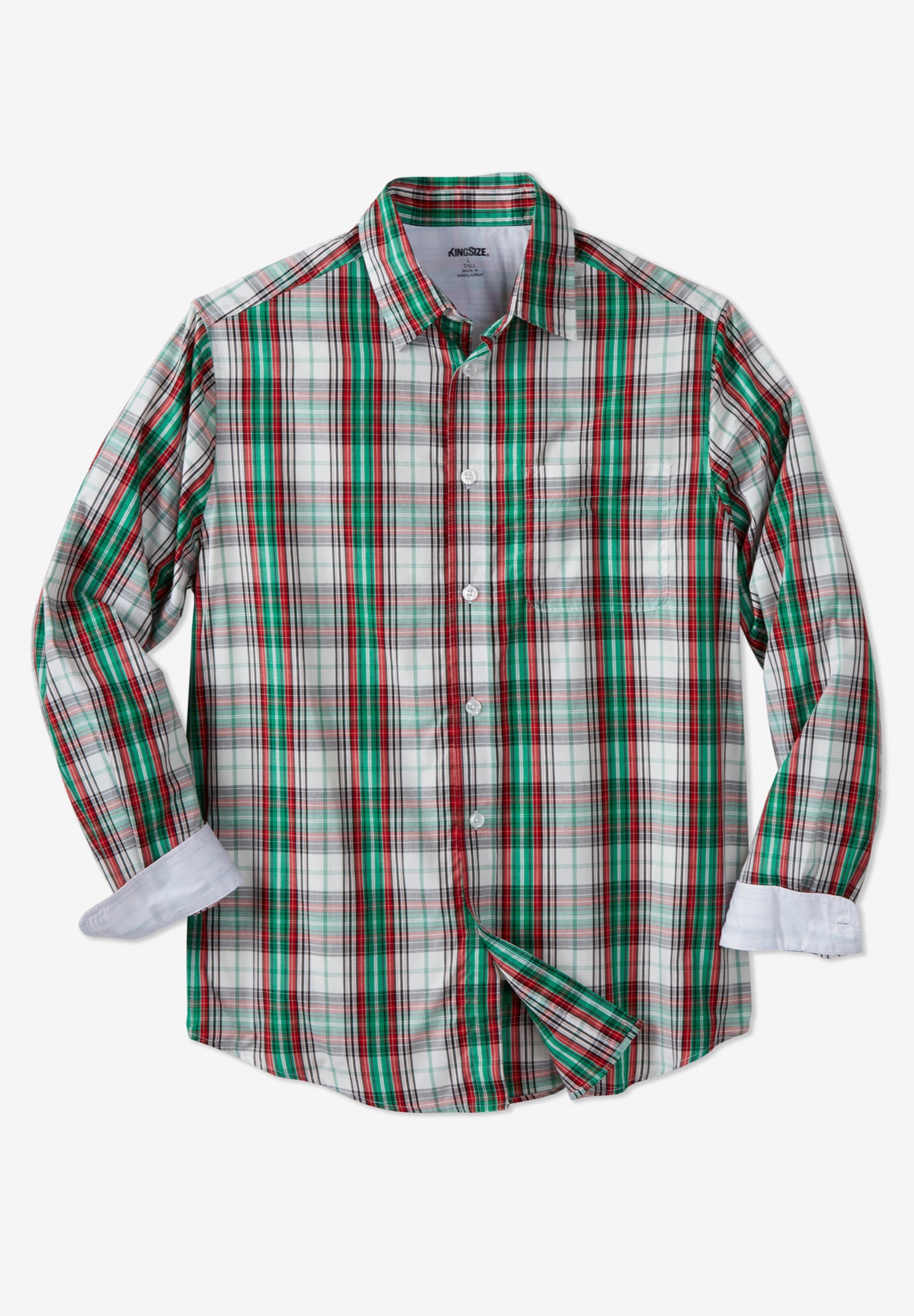 Long Sleeve Wrinkle-Free Plaid Shirt image number 0