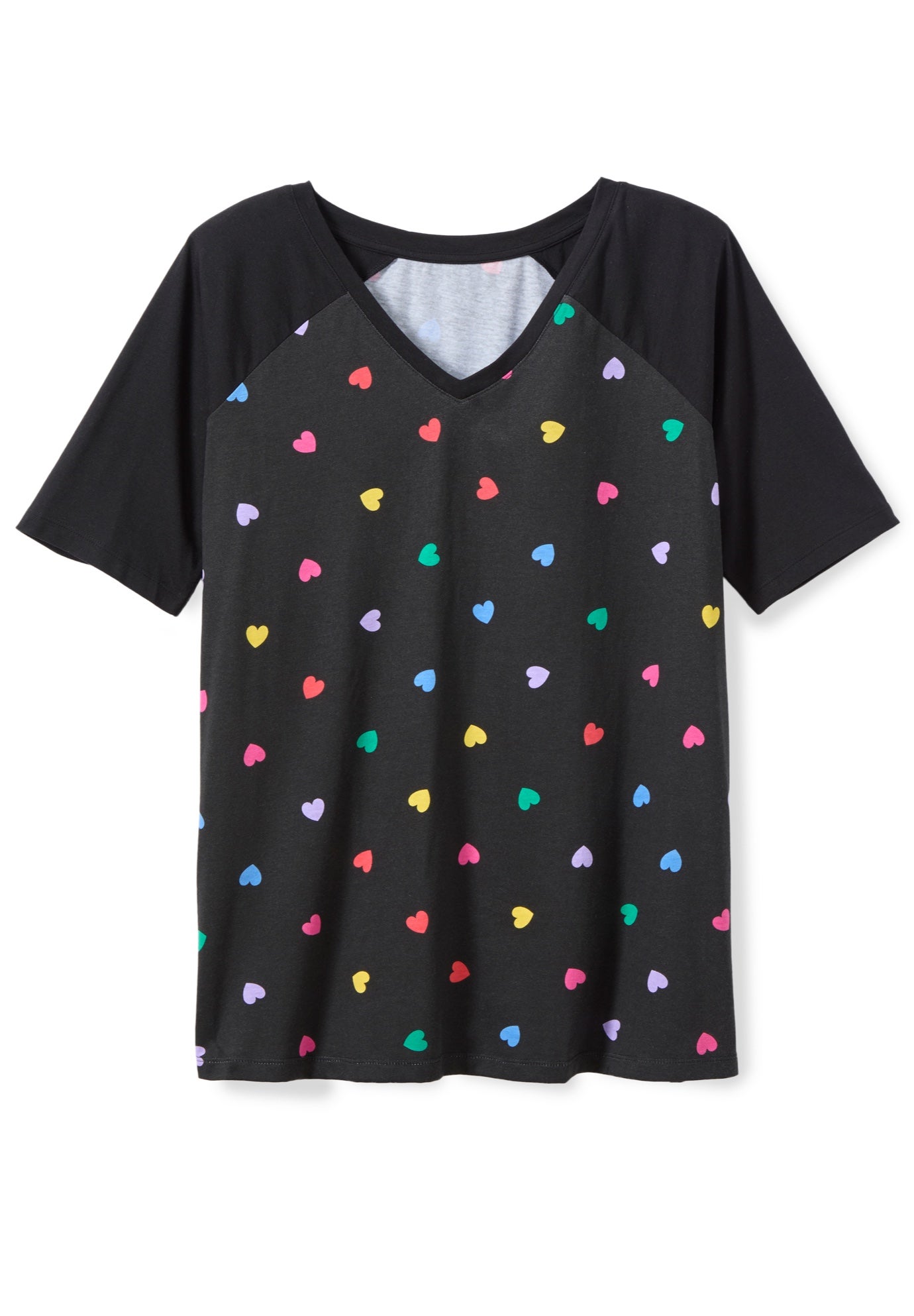 Elbow Sleeve V-Neck Baseball Tee image number 1