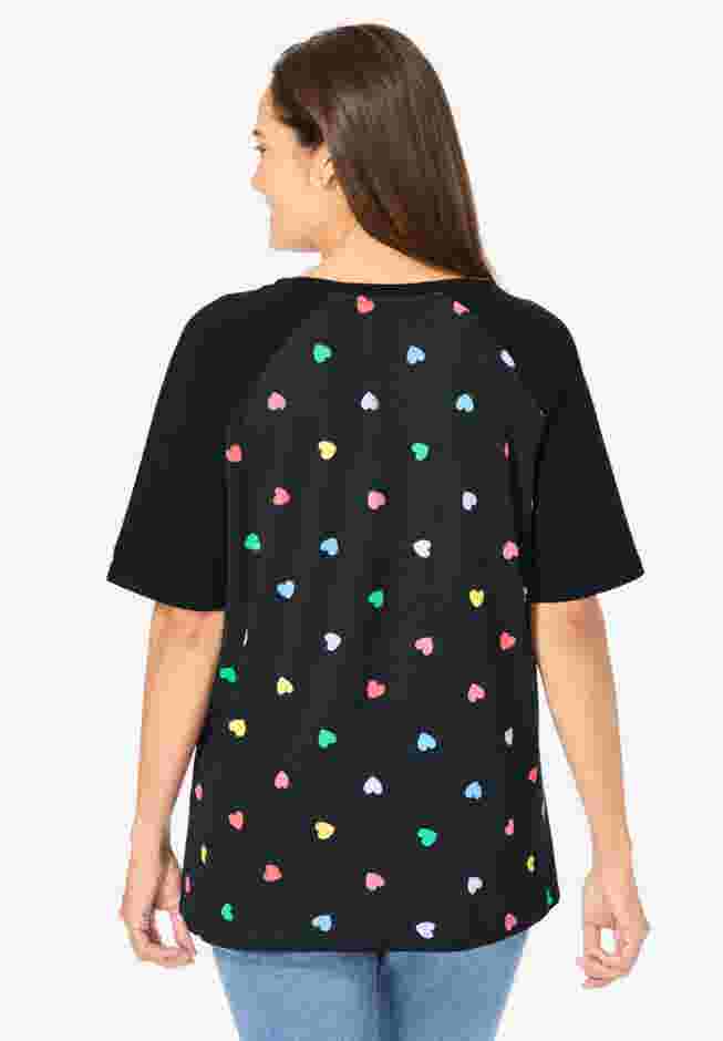 Elbow Sleeve V-Neck Baseball Tee image number 1