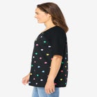 Elbow Sleeve V-Neck Baseball Tee image number 3