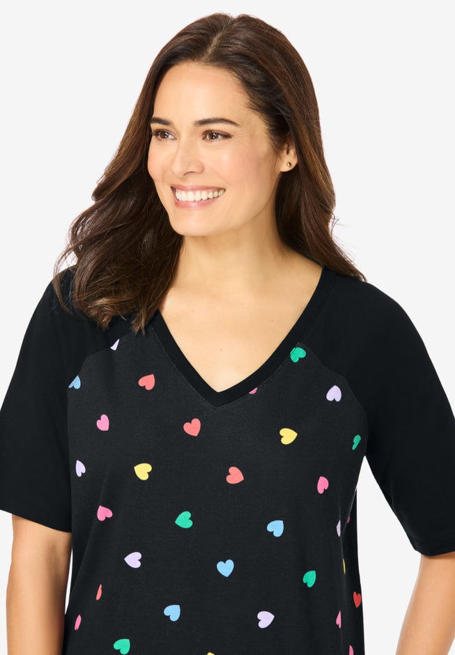 Elbow Sleeve V-Neck Baseball Tee image number 4