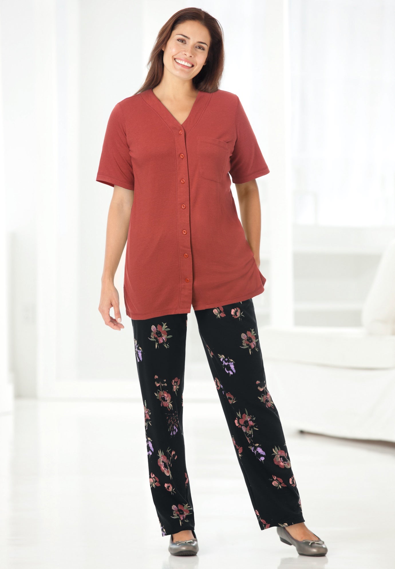 7-Day Knit Straight-Leg Pull-On Pants image number 5