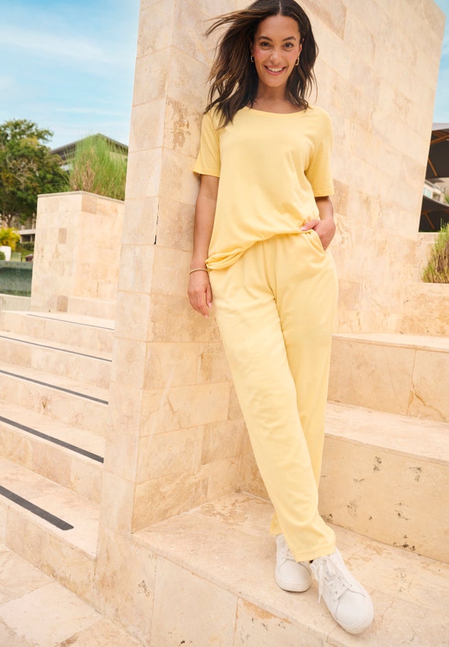 7-Day Straight-Leg Elastic-Waist Stretchy Knit Pant image number 8