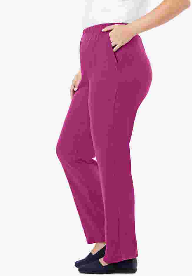 Womens Plus-Size 7-Day Knit Straight-Leg Pull-On Pants image number 2
