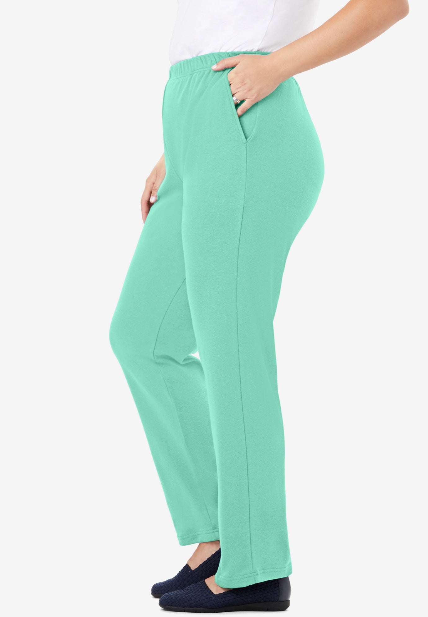 7-Day Straight-Leg Elastic-Waist Stretchy Knit Pant image number 3
