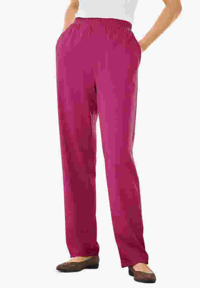 Womens Plus-Size 7-Day Knit Straight-Leg Pull-On Pants image number 0