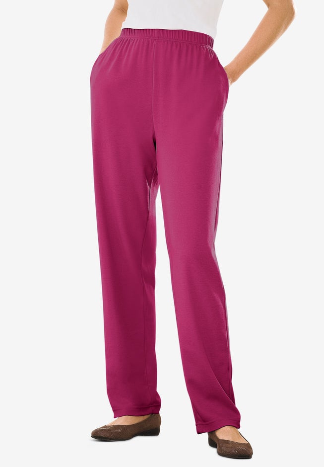 7-Day Knit Straight-Leg Pull-On Pants image number 0