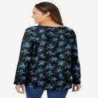 Perfect Printed Long-Sleeve V-Neck Tee image number null