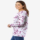 Perfect Printed Long-Sleeve V-Neck Tee image number null