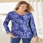 Perfect Printed Long-Sleeve V-Neck Tee image number 0