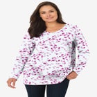 Perfect Printed Long-Sleeve V-Neck Tee image number null