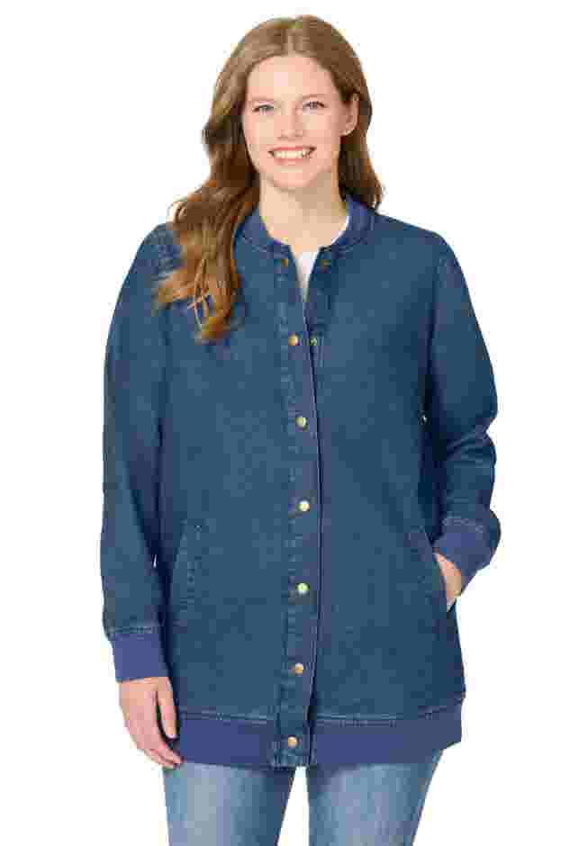 Denim Baseball Jacket image number 0