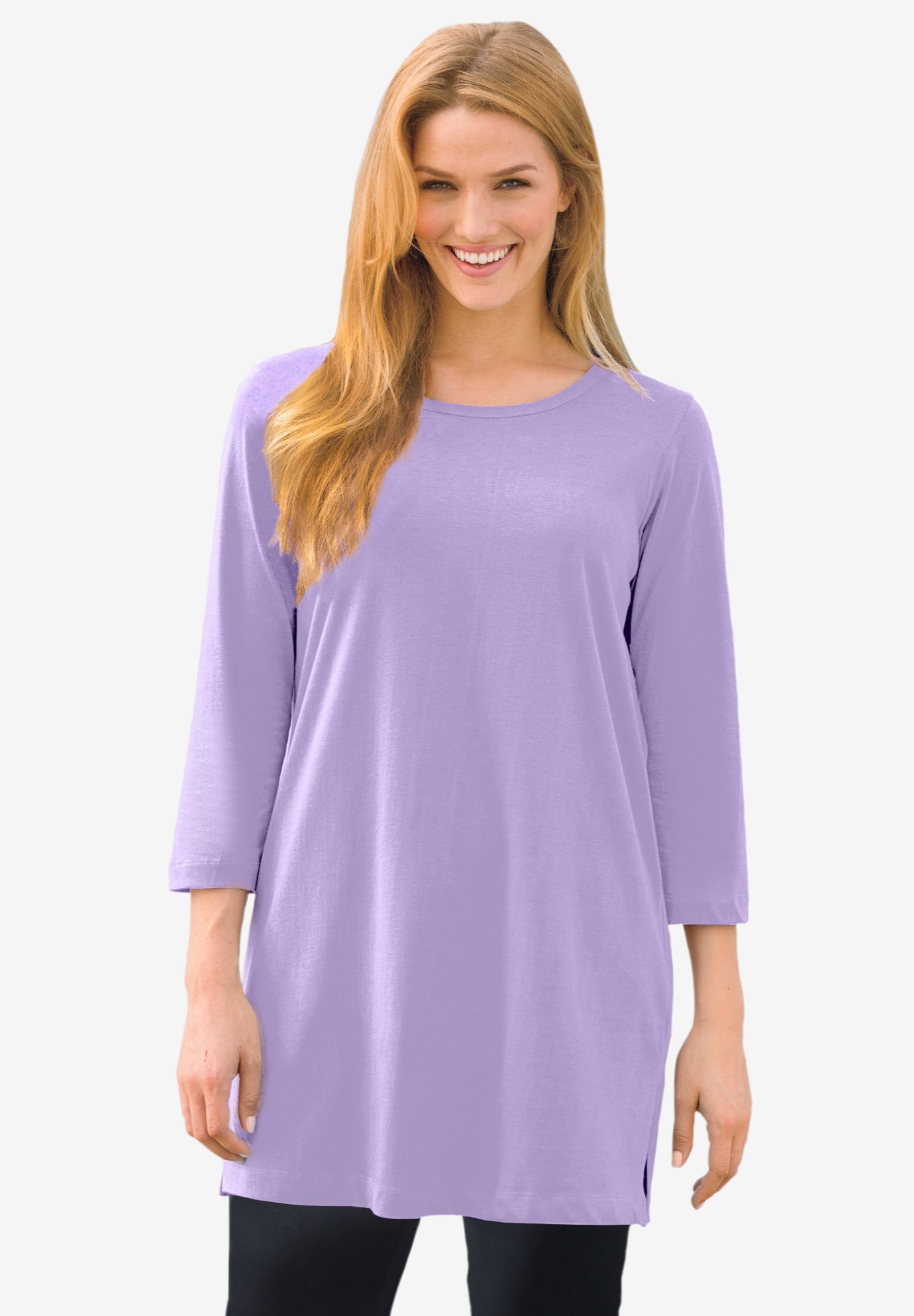 Perfect Three-Quarter-Sleeve Scoopneck Tunic image number 6