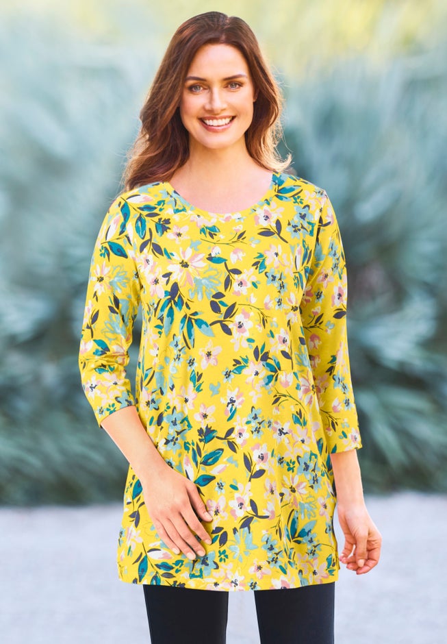 Perfect Three-Quarter-Sleeve Scoopneck Tunic image number 7