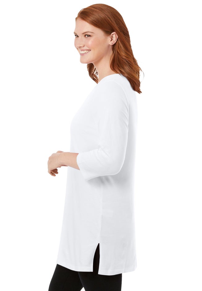 Perfect Three-Quarter-Sleeve Scoopneck Tunic image number 2