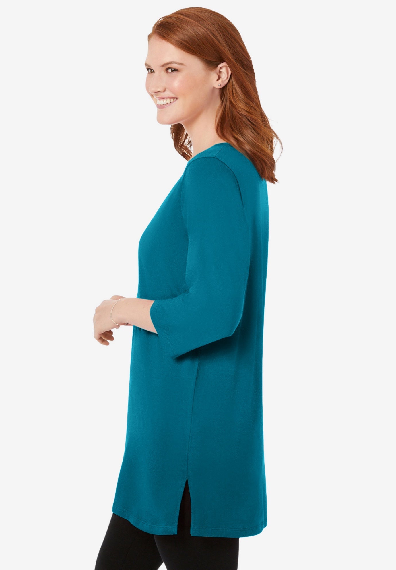 Perfect Three-Quarter-Sleeve Scoopneck Tunic image number 2