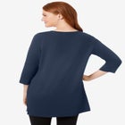 Perfect Three-Quarter-Sleeve Scoopneck Tunic image number null