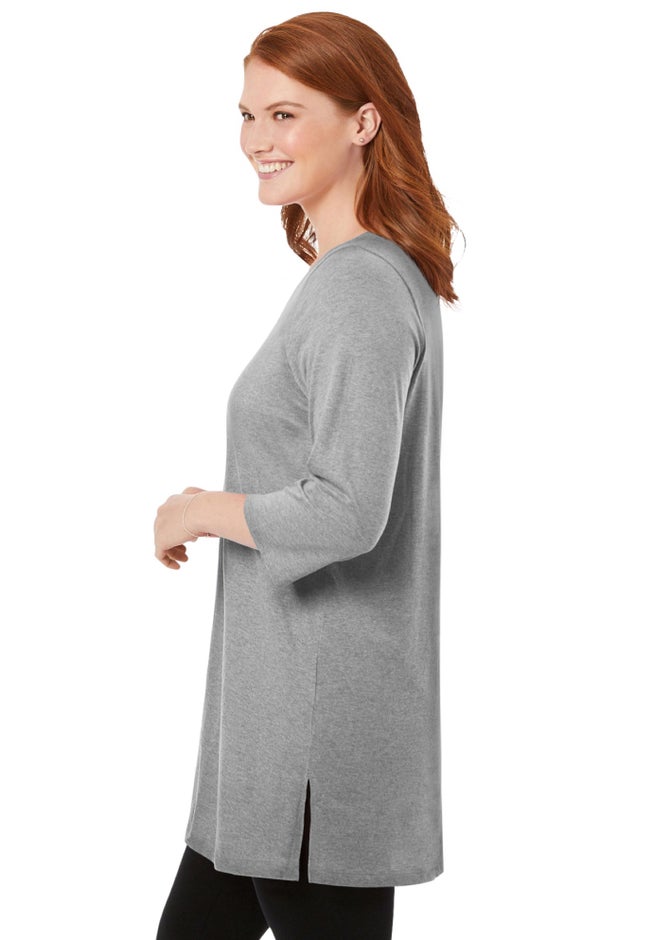 Perfect Three-Quarter-Sleeve Scoopneck Tunic image number 2