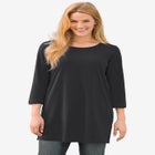 Perfect Three-Quarter-Sleeve Scoopneck Tunic image number null