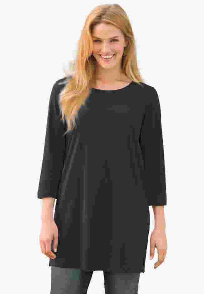Perfect Three-Quarter-Sleeve Scoopneck Tunic image number 0