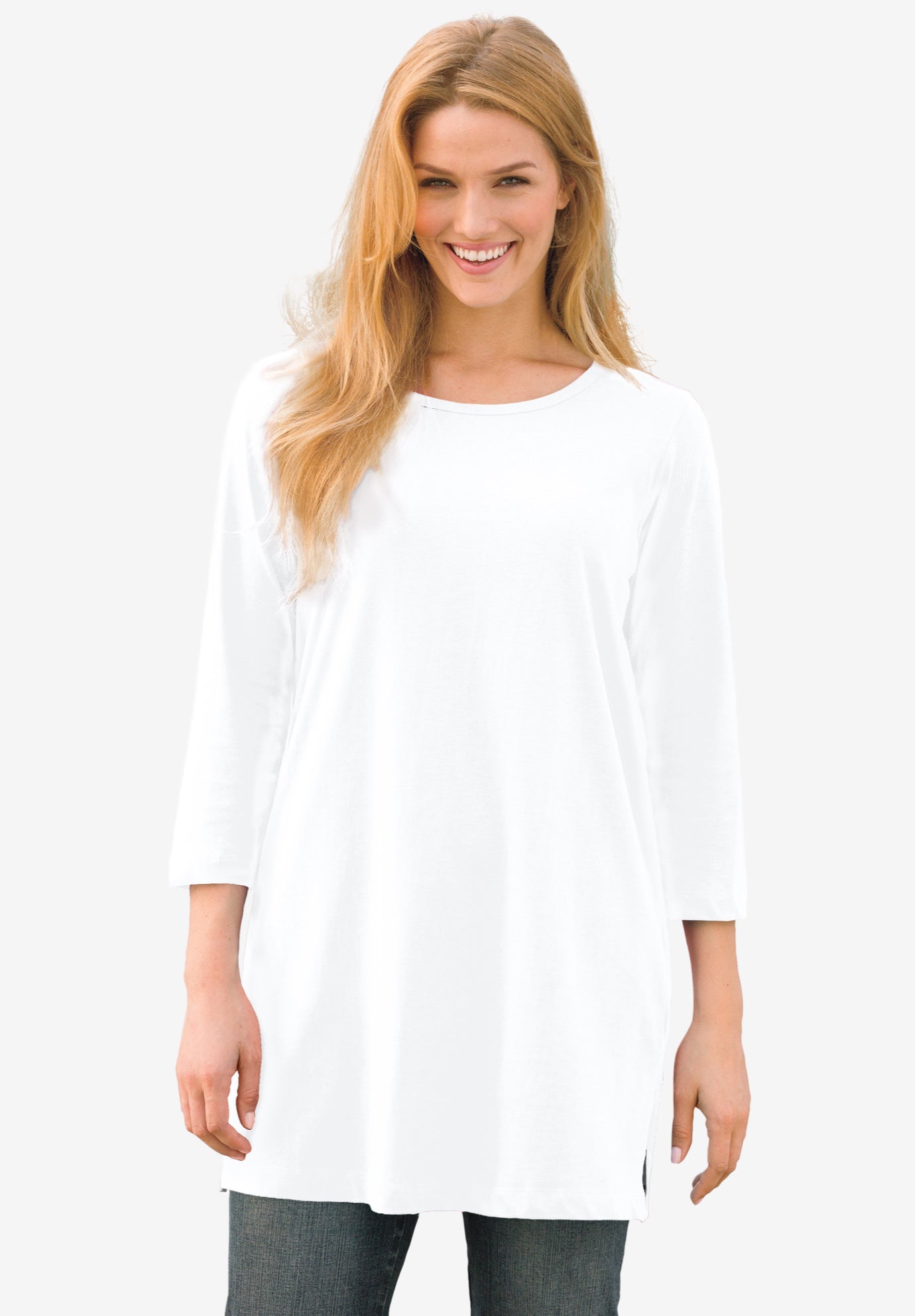 Perfect Three-Quarter-Sleeve Scoopneck Tunic image number 0