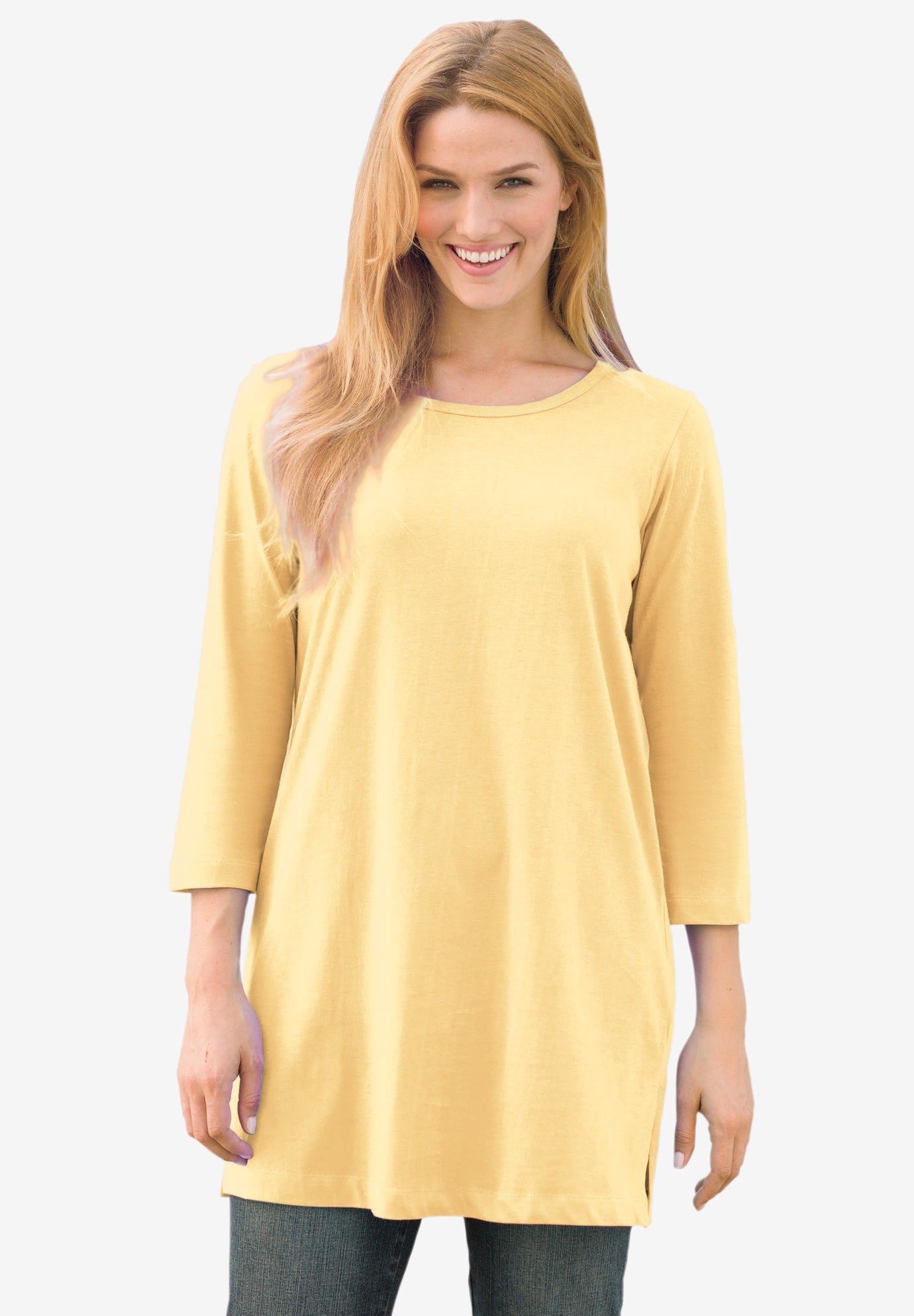 Perfect Three-Quarter-Sleeve Scoopneck Tunic image number 0