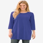 Perfect Three-Quarter-Sleeve Scoopneck Tunic image number null