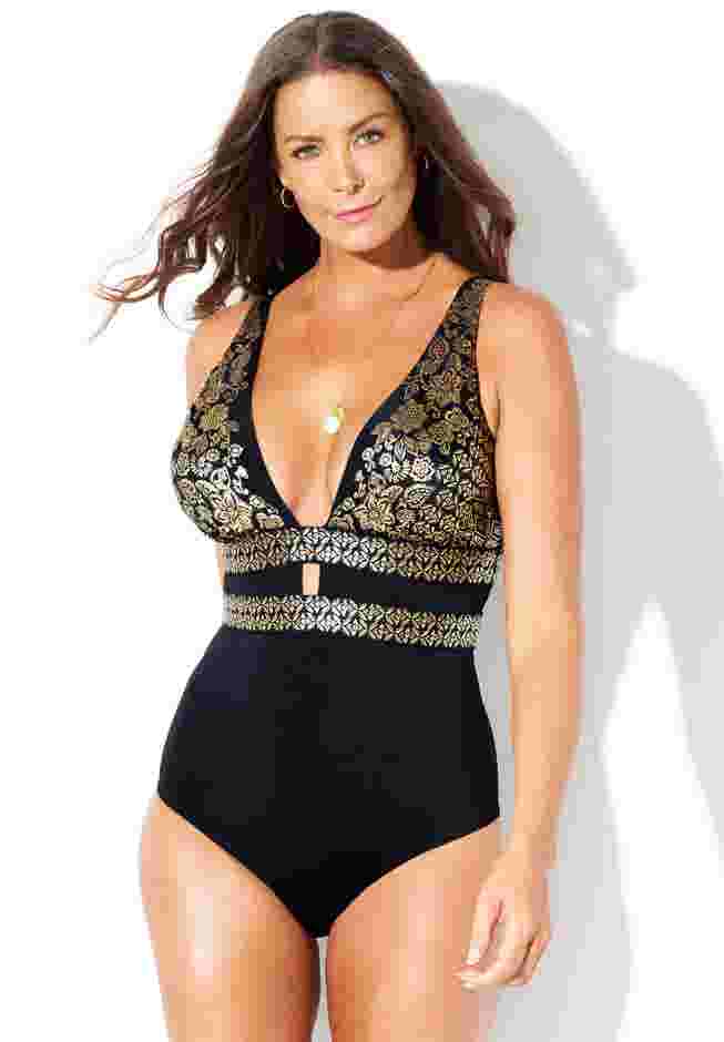 Plunge One Piece Swimsuit image number 0