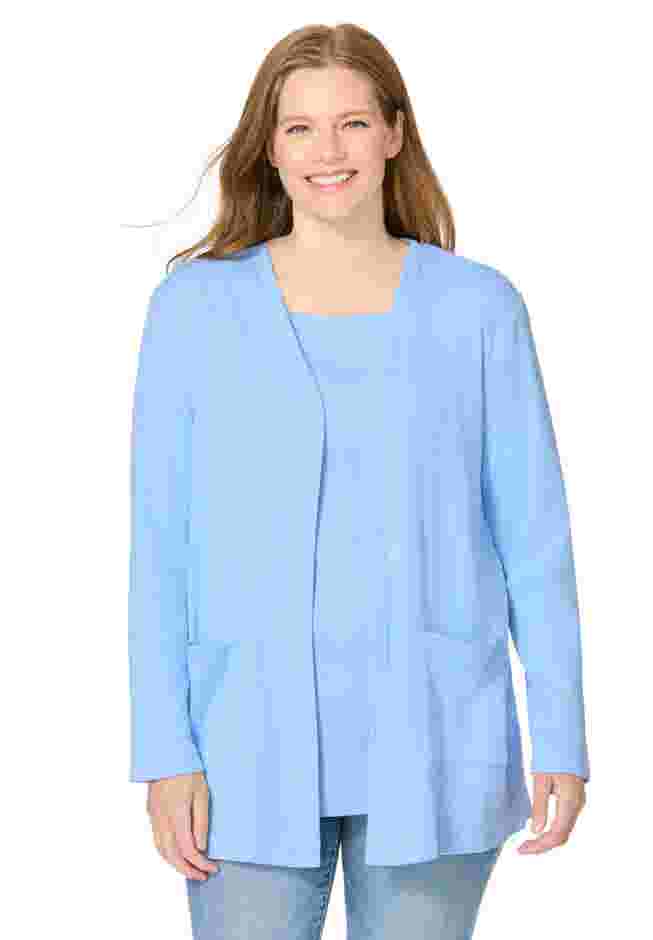 Ribbed Square Neck Elbow-Sleeve Tee image number 4