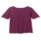 Ribbed Square Neck Elbow-Sleeve Tee image number null