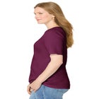 Ribbed Square Neck Elbow-Sleeve Tee image number null