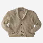 Shaker Knit Shawl-Collar Cardigan Sweater image number null