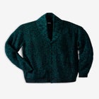 Shaker Knit Shawl-Collar Cardigan Sweater image number null