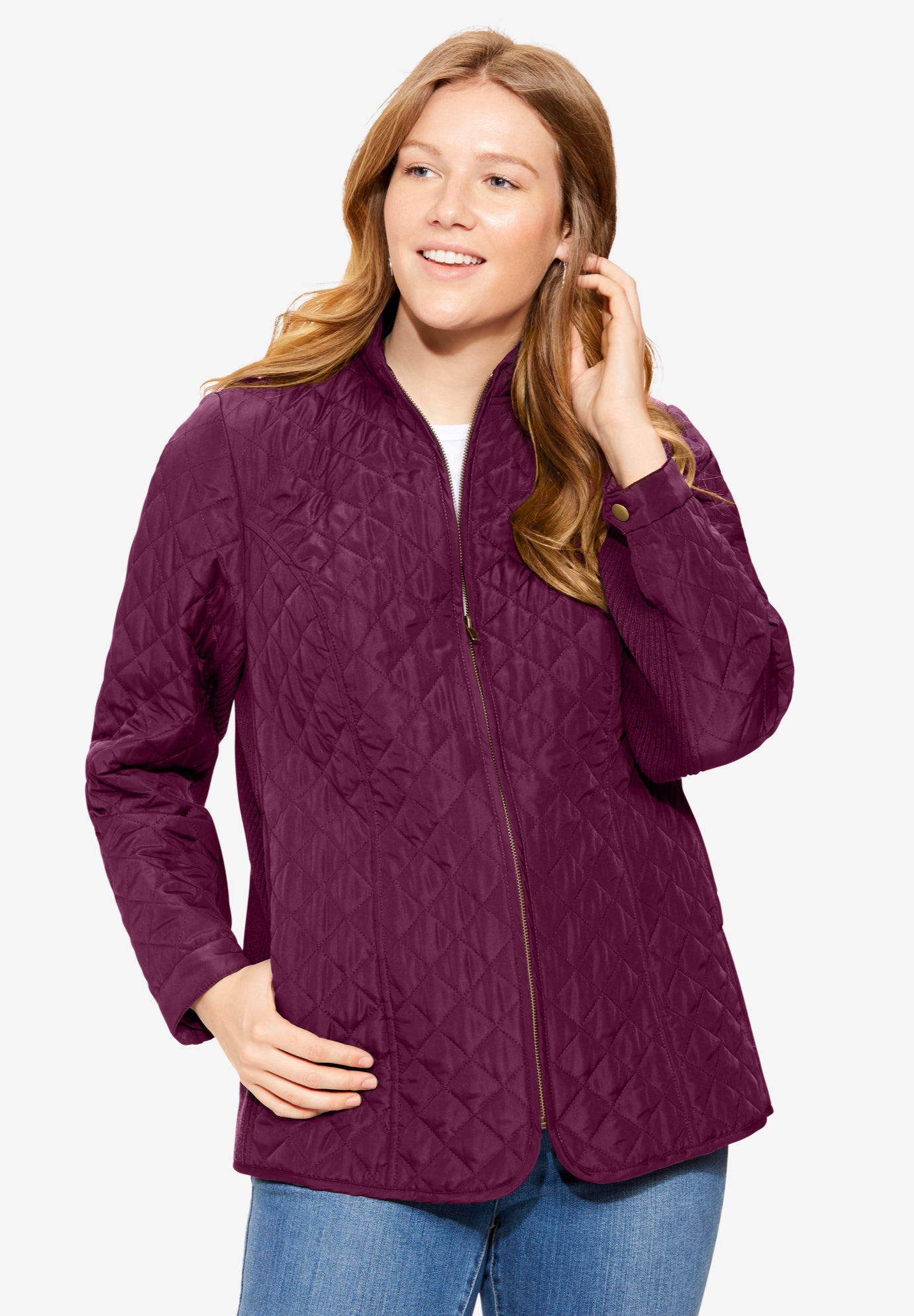 Zip-Front Quilted Jacket image number 0