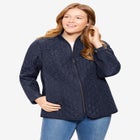 Zip-Front Quilted Jacket image number null