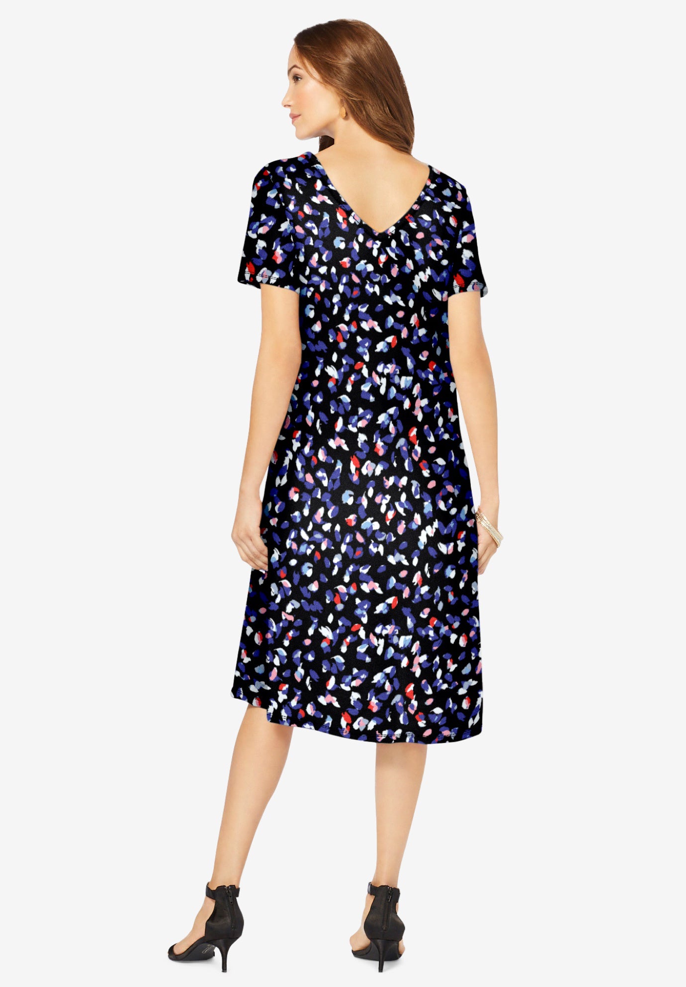 Plus Size Short Sleeve Sleeve Swing Dress image number 1