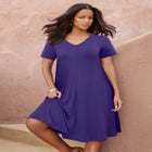 Plus Size Short Sleeve Sleeve Swing Dress image number null