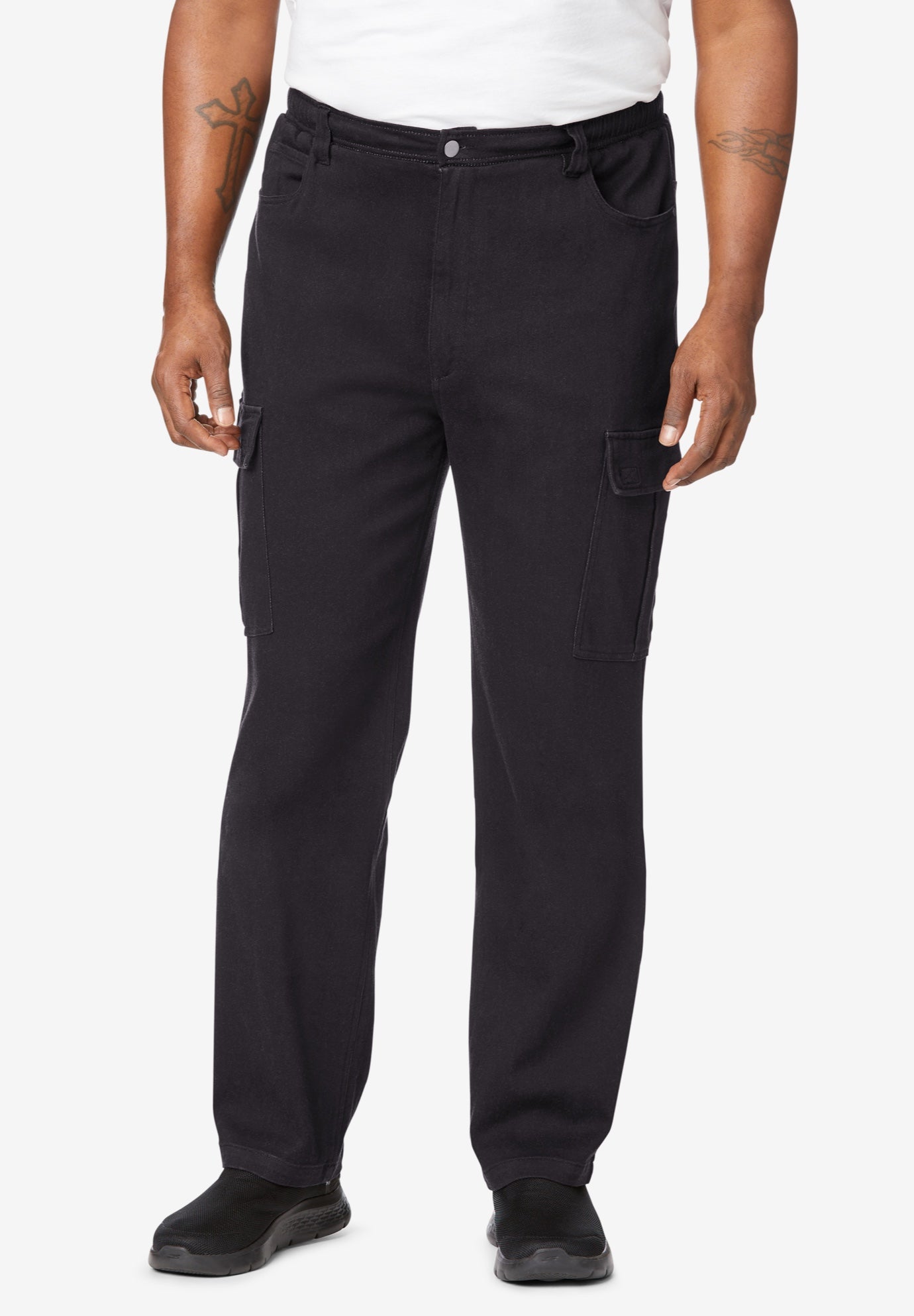 Relaxed Fit Cargo Denim Look Sweatpants image number 0