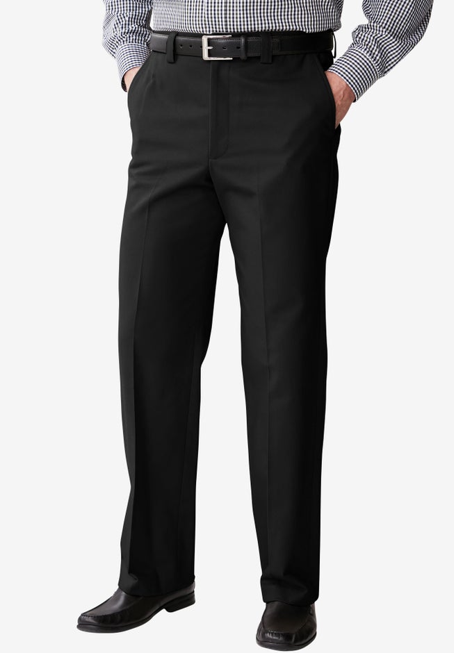 Relaxed Fit Wrinkle-Free Full Elastic Plain Front Pants image number 0