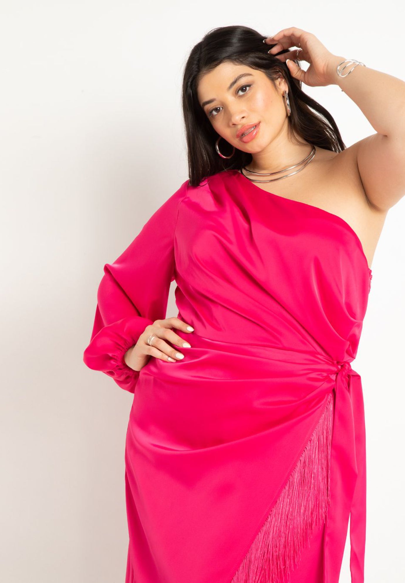 One Shoulder Fringe Dress image number 1