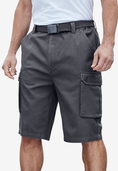 12" Side Elastic Cargo Short with Twill Belt