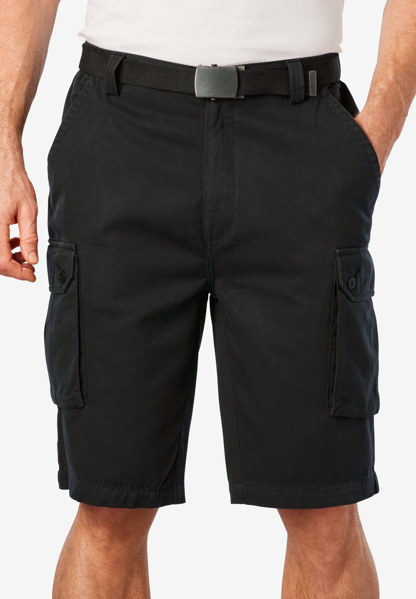 12" Side Elastic Cargo Short with Twill Belt image number 0