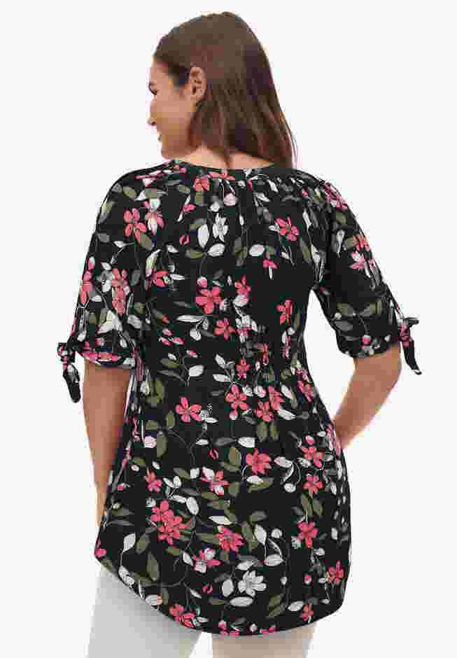 Tie-Sleeve Scoop Neck Tunic image number 1