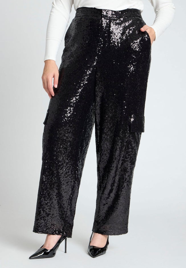Sequin Cargo Pant image number null