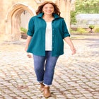 Collared Cable Buttonfront Tunic image number 1