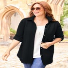 Collared Cable Buttonfront Tunic image number null