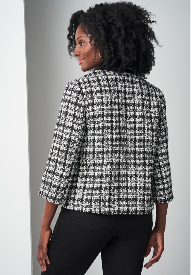 Tweed V-Neck Jacket image number null
