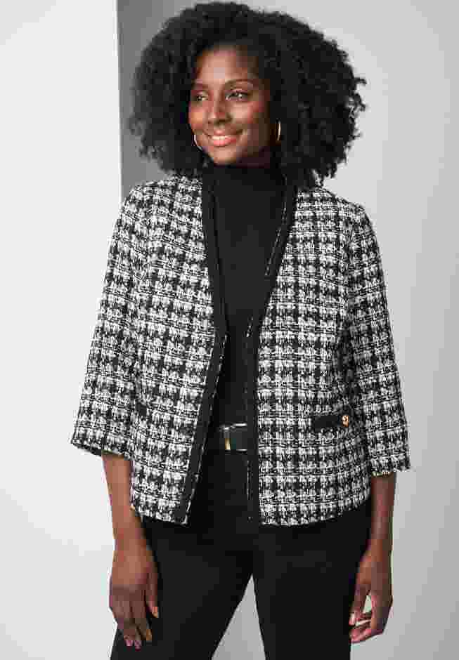 Tweed V-Neck Jacket image number 0
